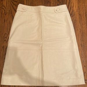 Banana Republic Linen White Leather Skirt